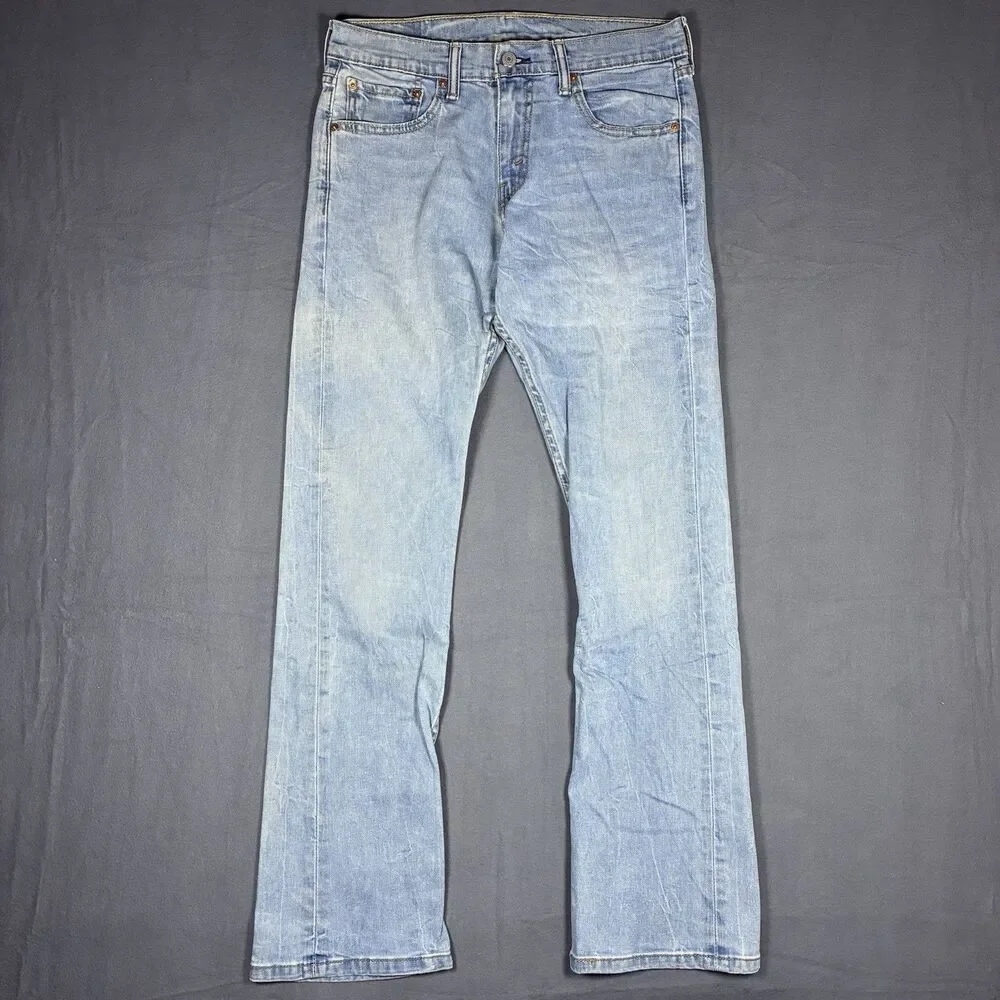 Levis Jeans Mens 31x32 Blue 527 Slim Bootcut Western Cowboy Faded Denim Pants